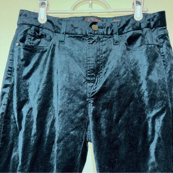Women’s 7 For All Mankind Holiday Velvet Dark Green  Ankle Skinny Jeans Size: 8 - Picture 4 of 16